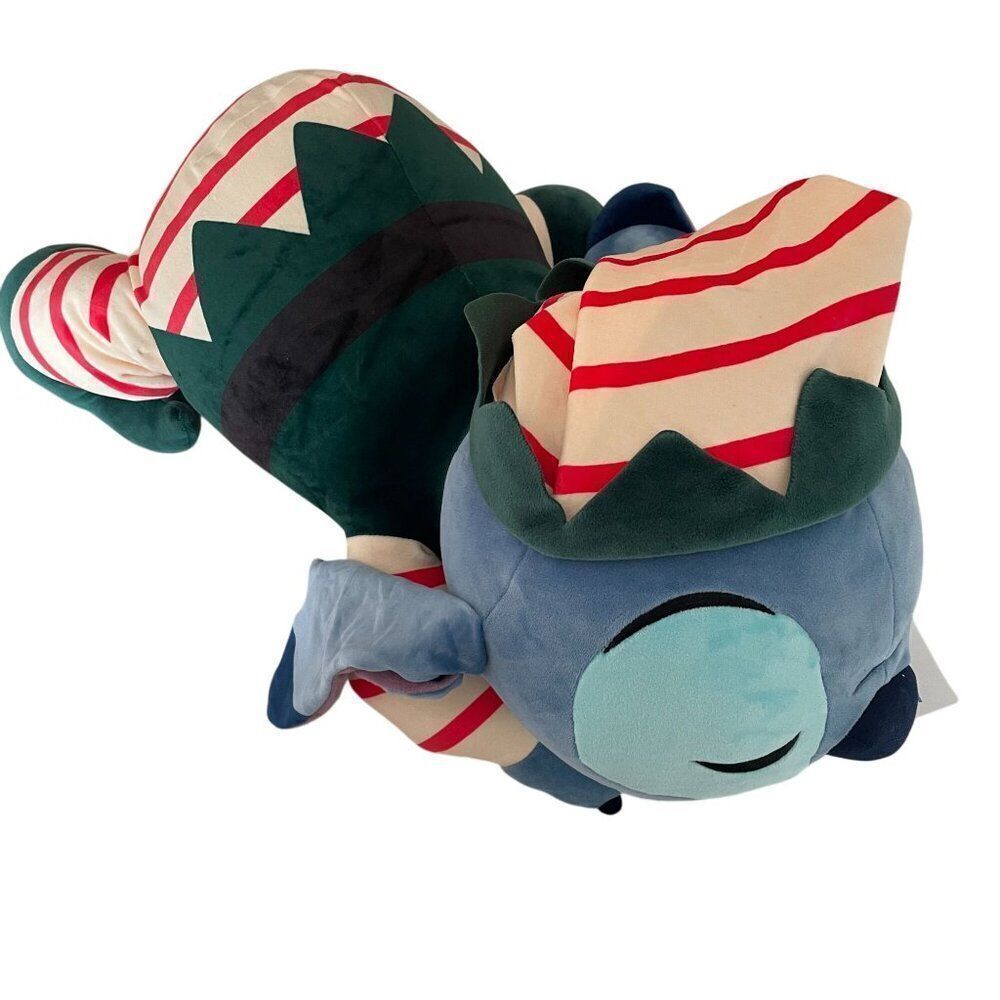 Cudleezz Stitch Disney‎ Christmas Elf Sleeping Plush Stripe 24" Large Soft - Picture 4 of 11